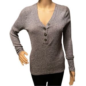 Loft Gray Button up Sweater S
